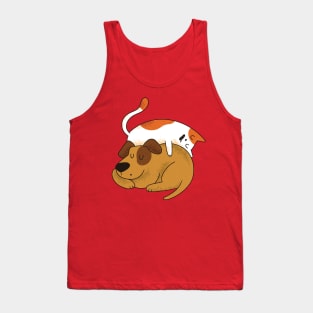 Cat And Dog Sleeping Tank Top